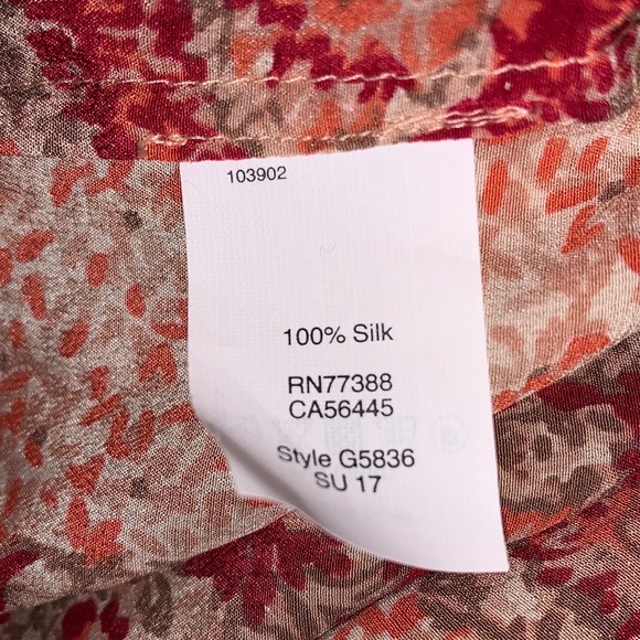 Madewell 100% Silk off the shoulder blouse with pleated short sleeves, Small - Picture 7 of 7